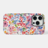 抽象的な水彩のゆるい花 iPhoneケース (裏面横)
