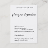 抽象的な水彩のターコイズ色のスパッシュ、筆の跡 名刺 (裏面)