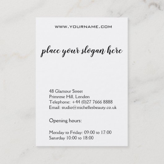 抽象的な水彩のターコイズ色のスパッシュ、筆の跡 名刺 (裏面)