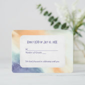 抽象的な水彩の出欠確認 招待状 (スタンド正面)