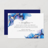 抽象的な水彩の披露宴カード 招待状 (正面/裏面)