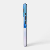 抽象的な水彩の流れ iPhone 16ケース (左側面)