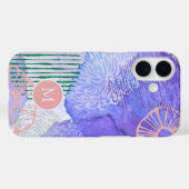 抽象的な水彩の海洋植物アートモノグラム Case-Mate iPhoneケース (裏面 (横))