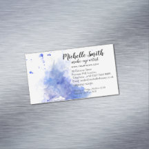 抽象的な水彩の淡い青の飛沫と筆跡