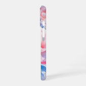 抽象的な水彩の芍薬の花 iPhone 16ケース (左側面)