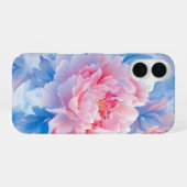 抽象的な水彩の芍薬の花 iPhone 16ケース (裏面横)