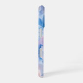 抽象的な水彩の芍薬の花 iPhone 16ケース (右側面)