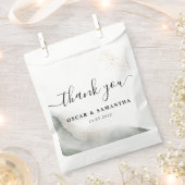 抽象的な水彩グリーンブラシストロークとゴールド フェイバーバッグ (クリップ留めされた状態)