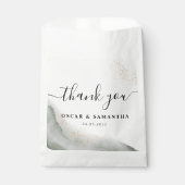 抽象的な水彩グリーンブラシストロークとゴールド フェイバーバッグ (正面)