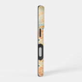 抽象的な水彩模様のモノグラムカスタムデザイン iPhone 16ケース (右側面)