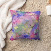 抽象的な水彩画のアクセントの枕 クッション (ブランケット)