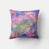 抽象的な水彩画のアクセントの枕 クッション (裏面)