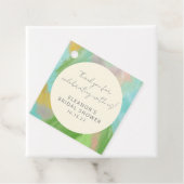 抽象的な水彩画のウェディングシャワーのカスタム感謝メッセージ フェイバータグ (インサイチュ)