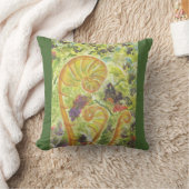 抽象的な水彩画のシダ クッション (ブランケット)