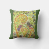 抽象的な水彩画のシダ クッション (裏面)