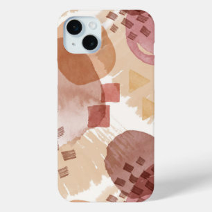 抽象的な水彩画のパターン iPhone 15 MINIケース