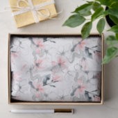 抽象的な水彩画のピンクのミズキの花及びヘビ 薄葉紙 (ギフト)