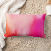抽象的な水彩画のピンクの珊瑚のオレンジカラフル ランバークッション (ブランケット)