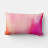 抽象的な水彩画のピンクの珊瑚のオレンジカラフル ランバークッション (裏面)