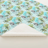 抽象的な水彩画のヤシの木パターン シェルパブランケット (3/4)