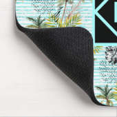 抽象的な水彩画のヤシの木パターン マウスパッド (コーナー)