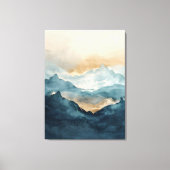 抽象的な水彩画の山の風景  キャンバスプリント (正面)