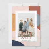 抽象的な水彩画の形のボヘミアンフォト シーズンカード (正面)