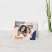 抽象的な水彩画の形のボヘミアンフォト シーズンカード (正面)