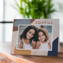 抽象的な水彩画の形のボヘミアンフォト シーズンカード