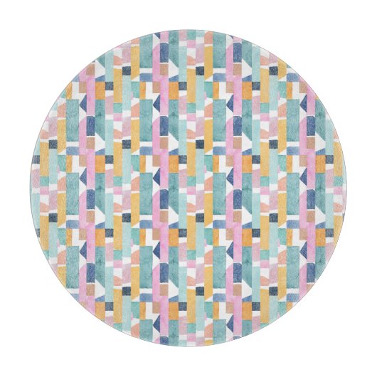 抽象的な水彩画の形パターン カッティングボード (正面)