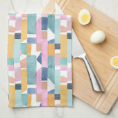 抽象的な水彩画の形パターン キッチンタオル (四つ折り)