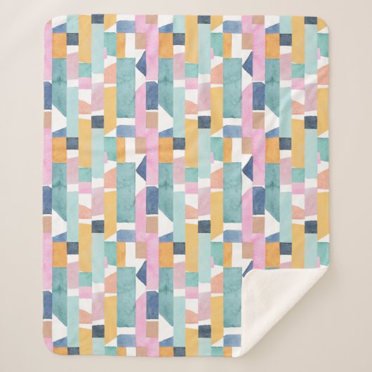 抽象的な水彩画の形パターン シェルパブランケット (正面)