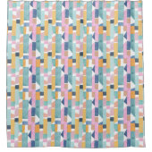 抽象的な水彩画の形パターン シャワーカーテン (正面)