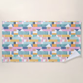 抽象的な水彩画の形パターン ビーチタオル (正面)