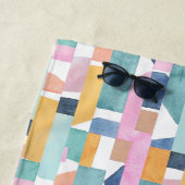 抽象的な水彩画の形パターン ビーチタオル (インサイチュ)