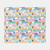 抽象的な水彩画の形パターン フリースブランケット (正面(横))