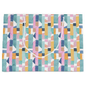 抽象的な水彩画の形パターン ラージペーパーバッグ (正面)