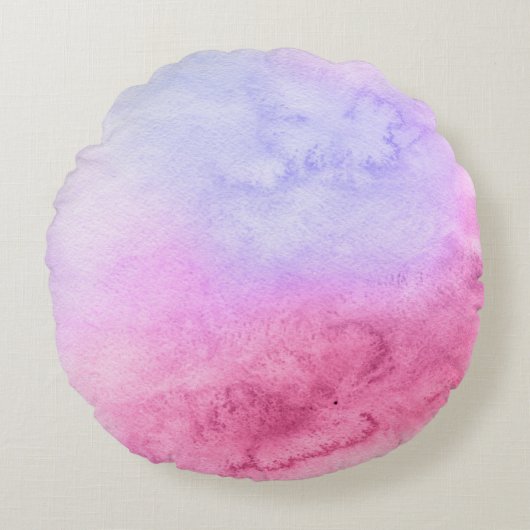 抽象的な水彩画の手塗りの背景11 ラウンドクッション (正面)