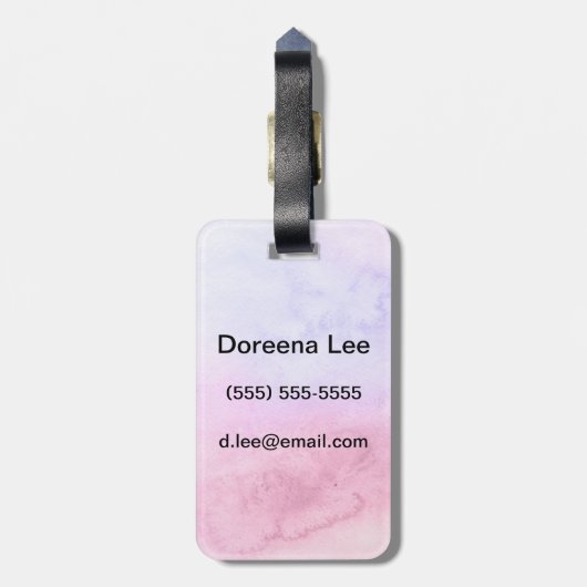 抽象的な水彩画の手塗りの背景11 ラゲッジタグ (裏面縦)