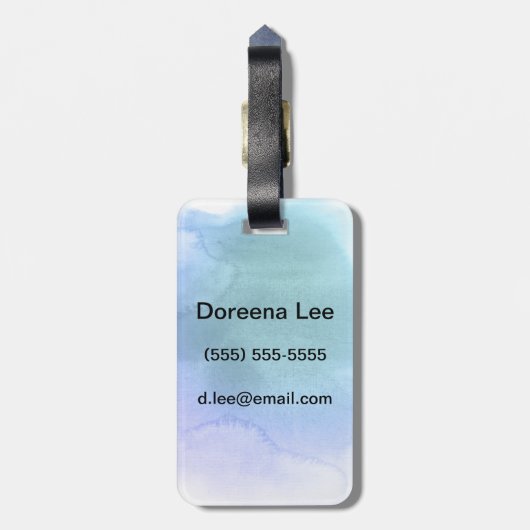 抽象的な水彩画の手塗りの背景12 ラゲッジタグ (裏面縦)