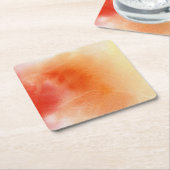 抽象的な水彩画の手塗りの背景15 スクエアペーパーコースター (アングル)