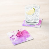 抽象的な水彩画の手塗りの背景5 スクエアペーパーコースター (インサイチュ)