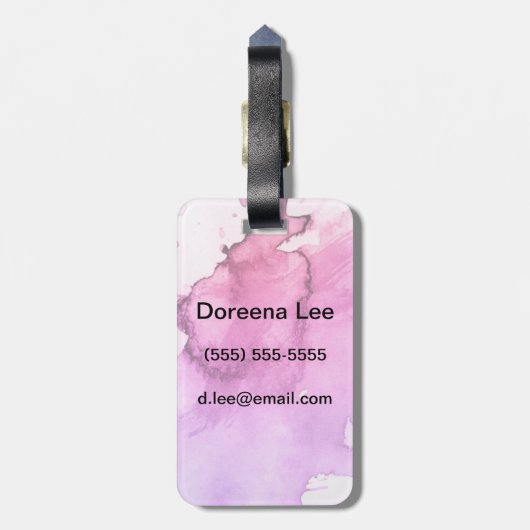 抽象的な水彩画の手塗りの背景5 ラゲッジタグ (裏面縦)