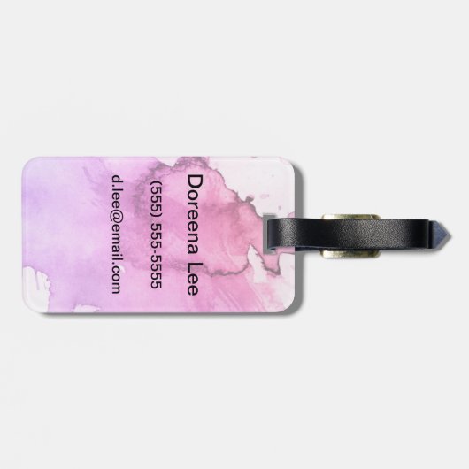 抽象的な水彩画の手塗りの背景5 ラゲッジタグ (裏面横)