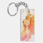 抽象的な水彩画の手塗りの背景 キーホルダー (正面左)