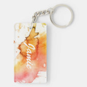 抽象的な水彩画の手塗りの背景 キーホルダー (裏面)