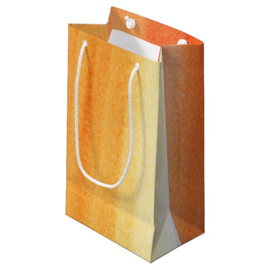 抽象的な水彩画の手塗りの背景 スモールペーパーバッグ (正面アングル)