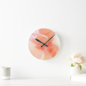 抽象的な水彩画の手塗りの背景 ラウンド壁時計 (ホーム)