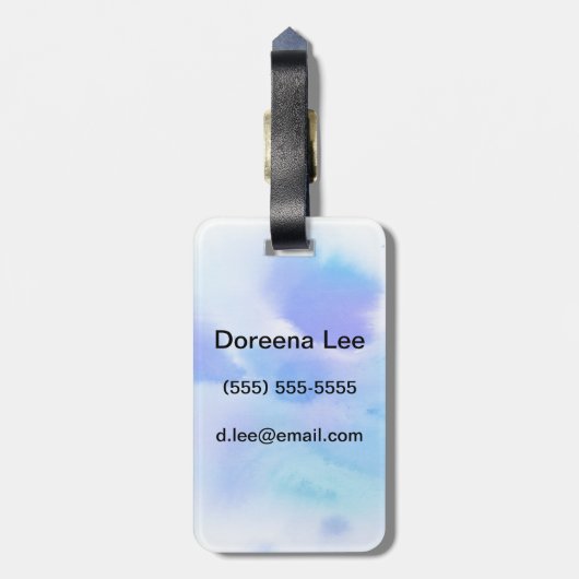 抽象的な水彩画の手塗りの背景 ラゲッジタグ (裏面縦)