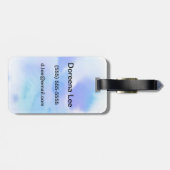 抽象的な水彩画の手塗りの背景 ラゲッジタグ (裏面横)